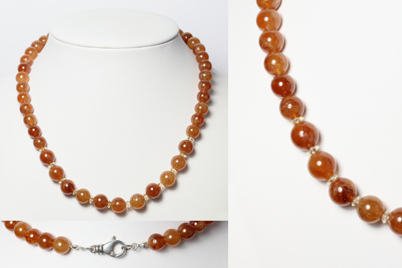 Grossular Garnet/ss Necklaces